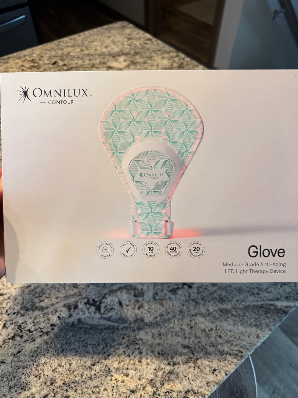Omnilux Contour Glove LED Light Therapy Device - Mint/White